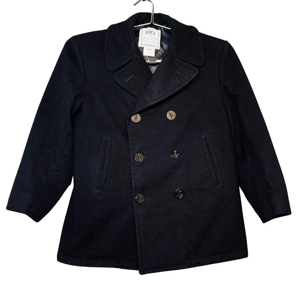 DSCP Quarterdeck US Navy Peacoat 42S Black Wool Enlisted Overcoat Sterlingwear